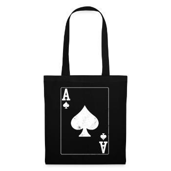 Poker Ass Carte - Sac en tissu - noir - Devant