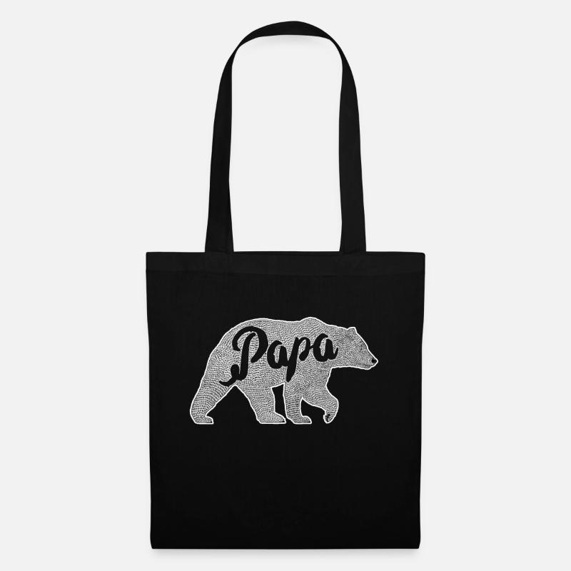 Papa Bär Vater Geschenk - Stoffbeutel - Schwarz
