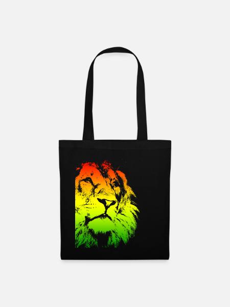 Tête de lion - Sac en tissu - noir