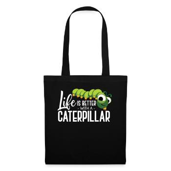 Chenille chenille - Sac en tissu - noir - Devant