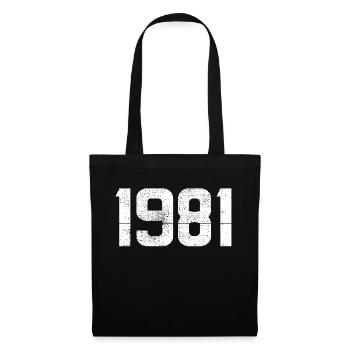 1981 Anniversaire numéro de l’année - Sac en tissu - noir - Devant