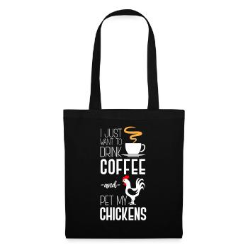 Coffee Coffee Chicken Chicken - Stoffbeutel - Schwarz - Vorne