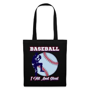 Baseball Pitcher Batter - Stoffbeutel - Schwarz - Vorne