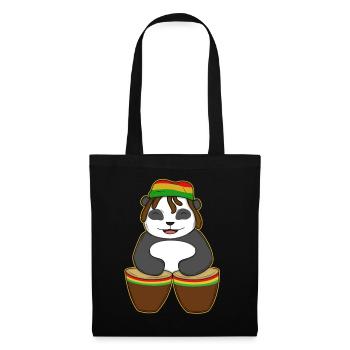 Reggae Panda - Stoffbeutel - Schwarz - Vorne