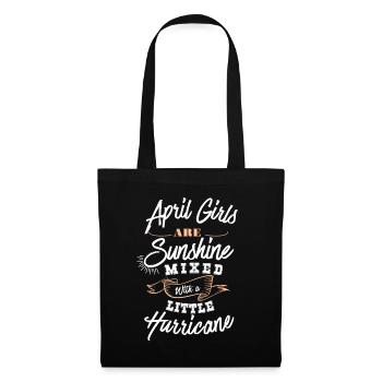 April Mädchen sind Sonnenschein - Stoffbeutel - Schwarz - Vorne