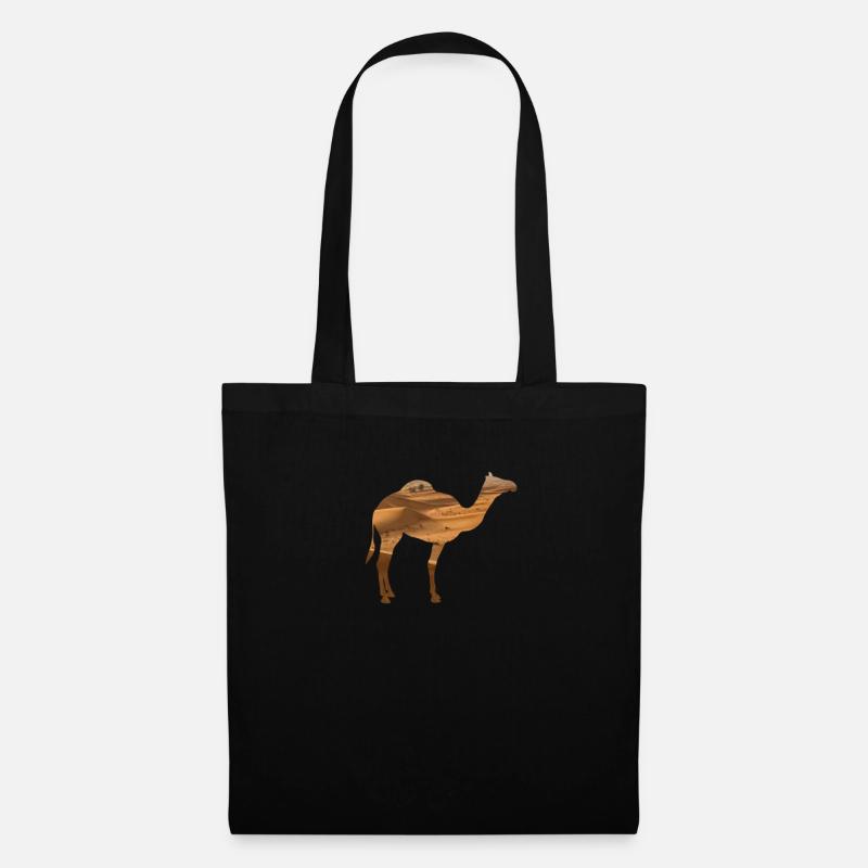 Dromedary camel silhouette desert - Tote Bag - black