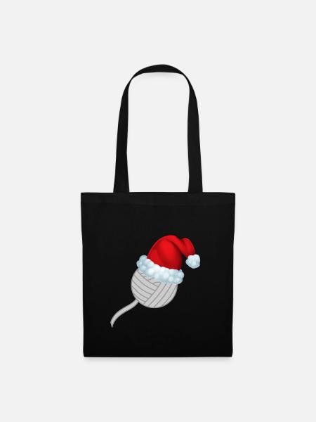 Weihnachen Wolle Stricken Witzig Shirt Geschenk - Stoffbeutel - Schwarz