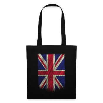 Britisches Flaggen-Hemd England-Flaggen-T-Shirt gewellt - Stoffbeutel - Schwarz - Vorne