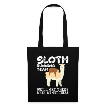 Lama Sloth Running Team Sarcasm Sarcastic - Tote Bag - black - Front