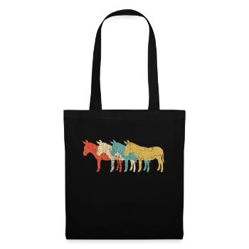 Retro donkey - Tote Bag - black - Front
