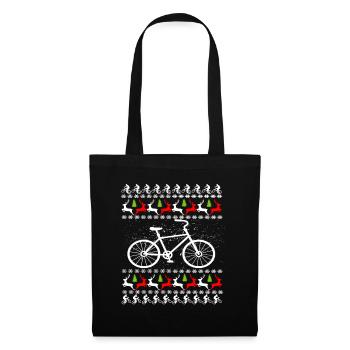 Vilain vélo de Noël - Sac en tissu - noir - Devant