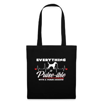 Infirmière Amour Chien - Sac en tissu - noir - Devant
