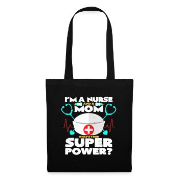 Supermama et Infirmière | Cadeau fête des mères - Sac en tissu - noir - Devant