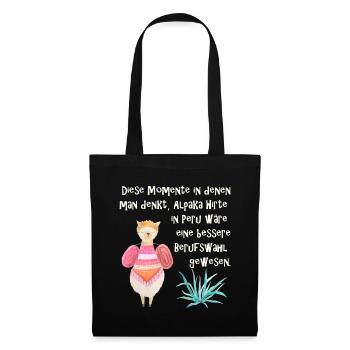 Chemise anti-travail de berger d'alpaga au Pérou - Sac en tissu - noir - Devant