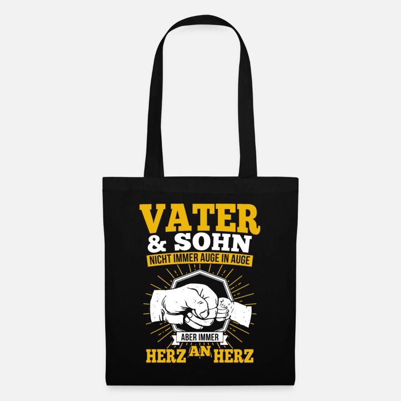 Vater und Sohn - Stoffbeutel - Schwarz