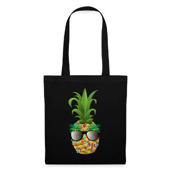 Ananas Lichterkette t-shirt Geschenk Dress - Stoffbeutel - Schwarz - Vorne