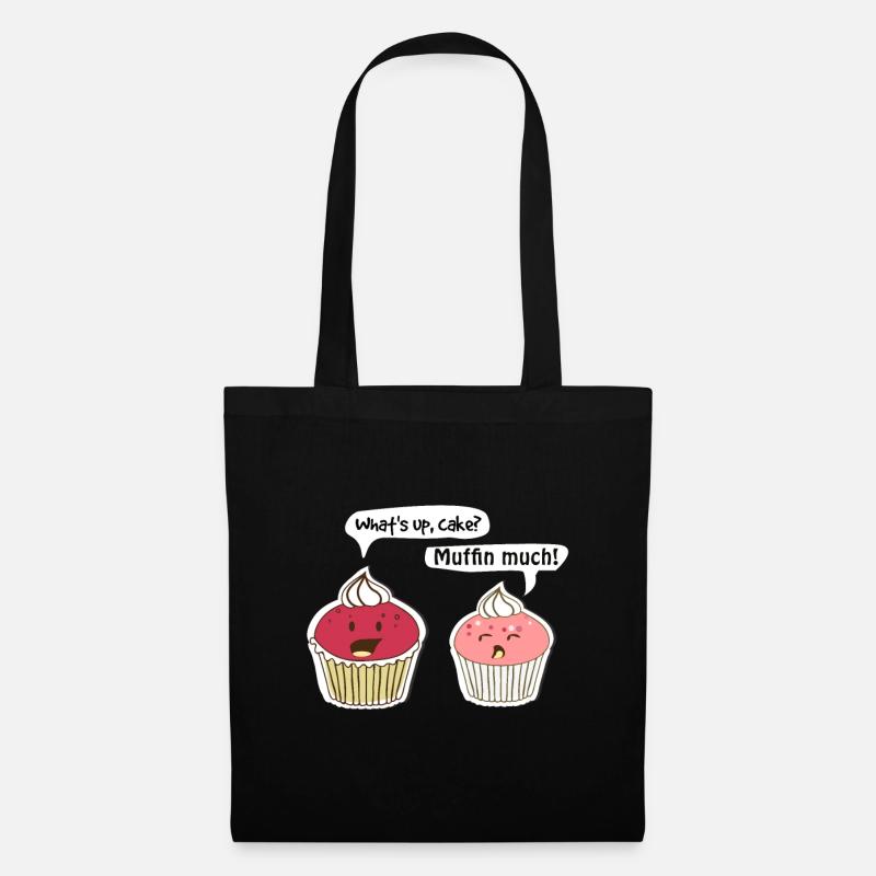 Muffin Konversation - Stoffbeutel - Schwarz