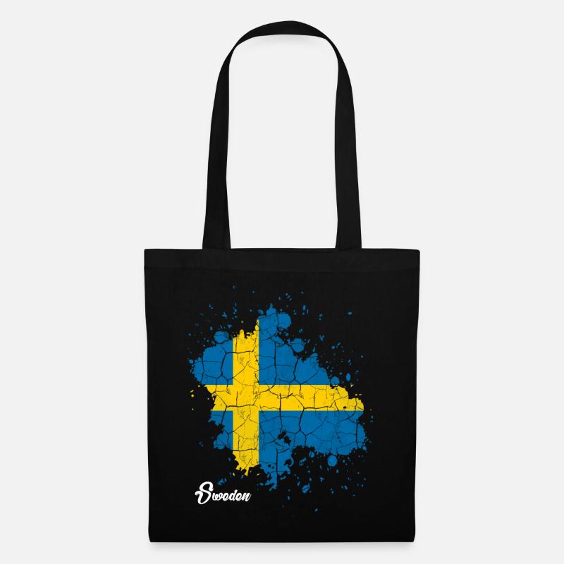 Schweden - Stoffbeutel - Schwarz