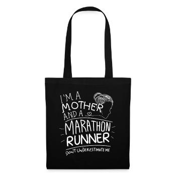 Marathon Mom Runner Running Gift Funny Quotes - Tote Bag - black - Front