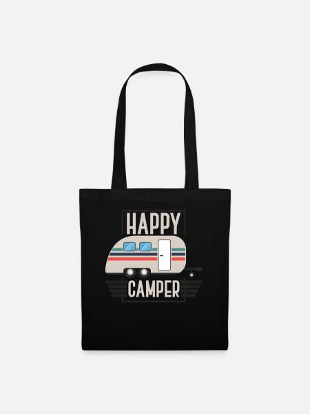 Happy Camper - Stoffbeutel - Schwarz
