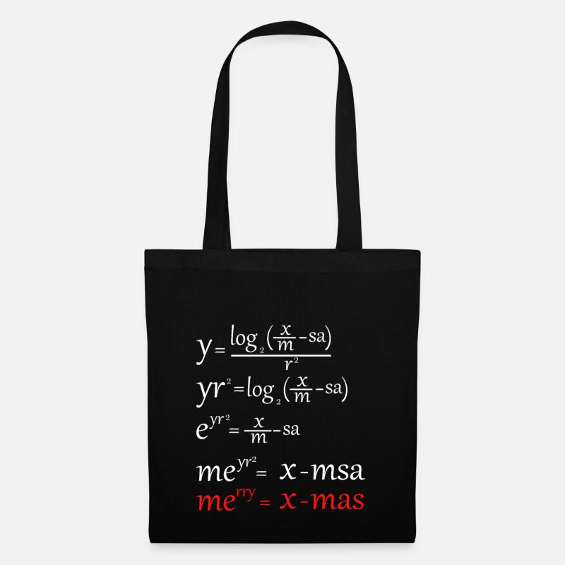Math Noël - Sac en tissu - noir