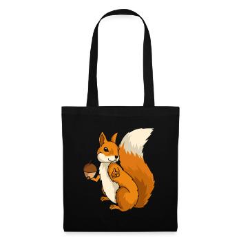 Eichhörnchen Nager Nagetier Waldbewohner Geschenk - Stoffbeutel - Schwarz - Vorne