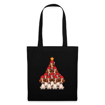 Cute Jack Russel Terrier Christmas Tree Shirt - Stoffbeutel - Schwarz - Vorne