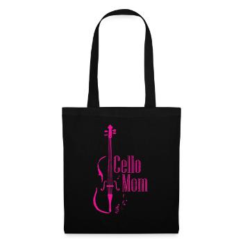 Cello Mom Cellist Geschenkidee Cello Player Mutter - Stoffbeutel - Schwarz - Vorne