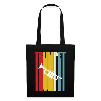 Retro Trompeter Trumpeter Geschenkidee Jazz - Stoffbeutel - Schwarz - Vorne