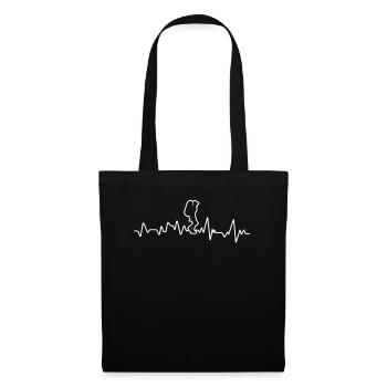 Beste Tageswanderer-Geschenkidee, die Wanderer-Herzschlag wandert - Stoffbeutel - Schwarz - Vorne