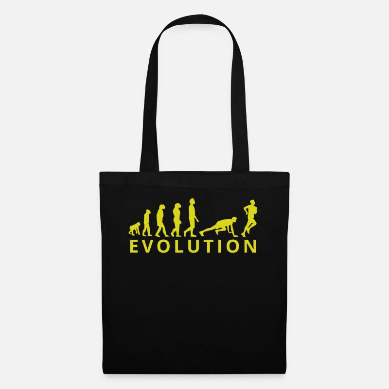 Evolution von einem Sportler - Stoffbeutel - Schwarz
