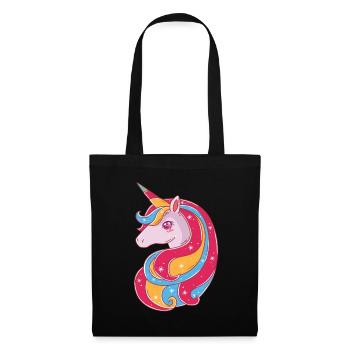 Schönes Einhorn - Stoffbeutel - Schwarz - Vorne