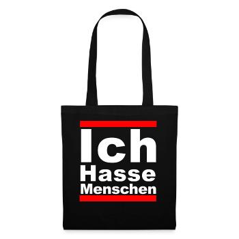 Ich Hasse Menschen - Stoffbeutel - Schwarz - Vorne