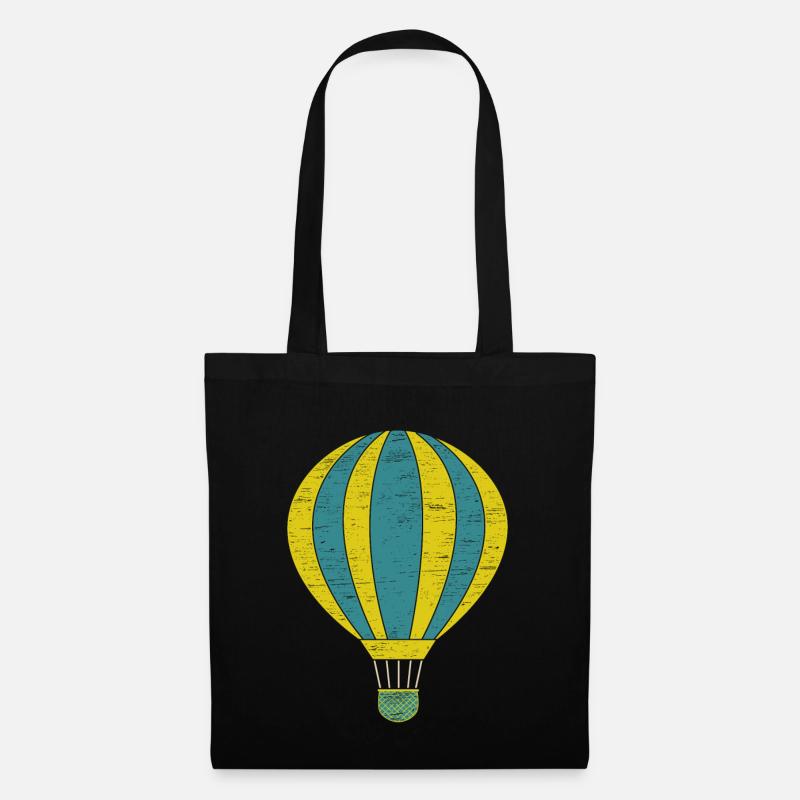 Heißluftballon Geschenk Gas Feuer Korb - Stoffbeutel - Schwarz