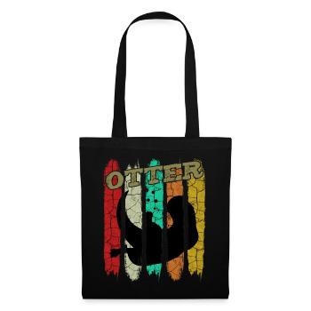 Retro Style Vintage Seeotter Wassermarder Geschenk - Stoffbeutel - Schwarz - Vorne