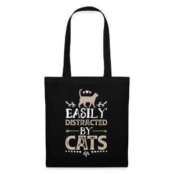 Easily Distracted By Cats Funny Cat Lover Gifts - Tote Bag - black - Front