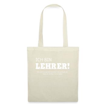 Lehrer Spruch Schule - Stoffbeutel - Natur - Vorne
