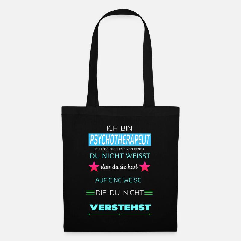 Ich bin PSYCHOTHERAPEUT - Stoffbeutel - Schwarz