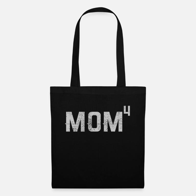 Mama 4 Kinder - Stoffbeutel - Schwarz