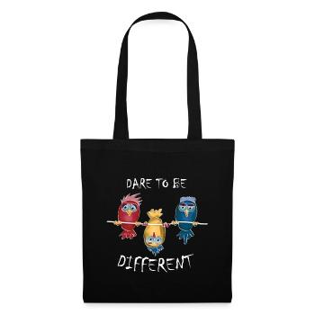 Soyez différent contre le cadeau d'oiseau LGBT actuel - Sac en tissu - noir - Devant