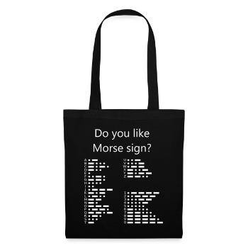 Morse Alphabet mit Zahlen Tshirt Geschenkidee - Stoffbeutel - Schwarz - Vorne