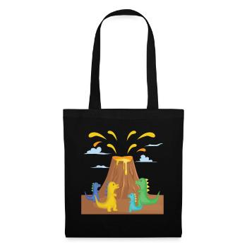 Erupting volcano with dinosaurs. - Tote Bag - black - Front