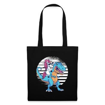 Licorne sur Dino T-Shirt Cadeau Dinosaure Trex - Sac en tissu - noir - Devant