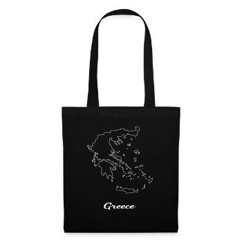 Carte de la Grèce - Sac en tissu - noir - Devant