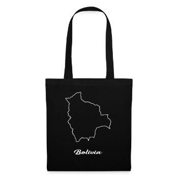 Bolivie carte carte - Sac en tissu - noir - Devant