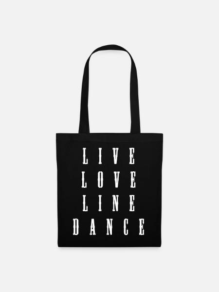 Line Square Country Dance - Stoffbeutel - Schwarz