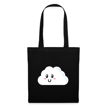 Wolken Geschenk - Stoffbeutel - Schwarz - Vorne