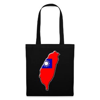 Taiwan Flagge Landkarte - Stoffbeutel - Schwarz - Vorne