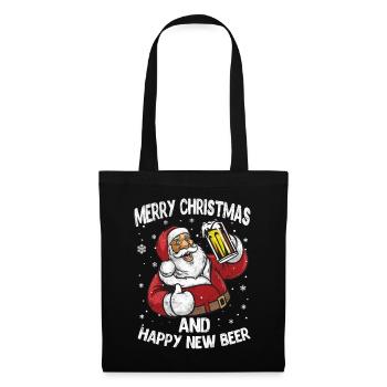 Merry Christmas and Happy New Year Beer Lover Gift - Tote Bag - black - Front
