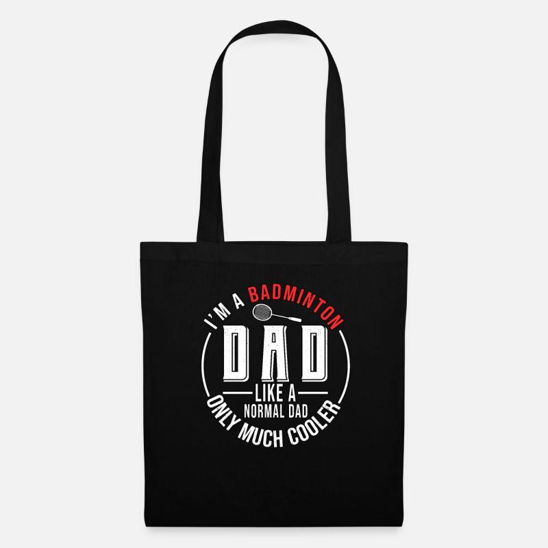 Cooler Badminton Papa Papi Vater Spruch Geschenk - Stoffbeutel - Schwarz